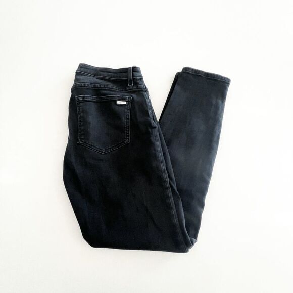 Zara Womens Button-Fly Mid Rise Classic Fit Dark Wash Black Denim Jeans Size 36 - Picture 1 of 10